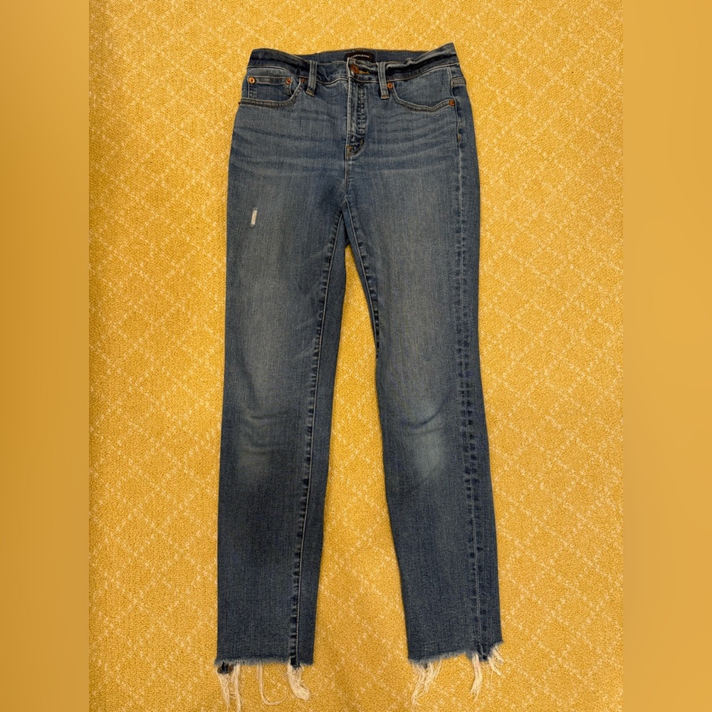 J Crew high rise toothpick cropped jeans